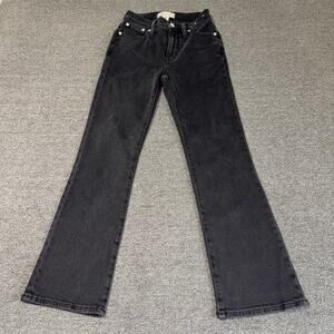 Madewell Mid-Rise Kick Out Jeans Women's Size 23 Black Denim Casual Minimalist